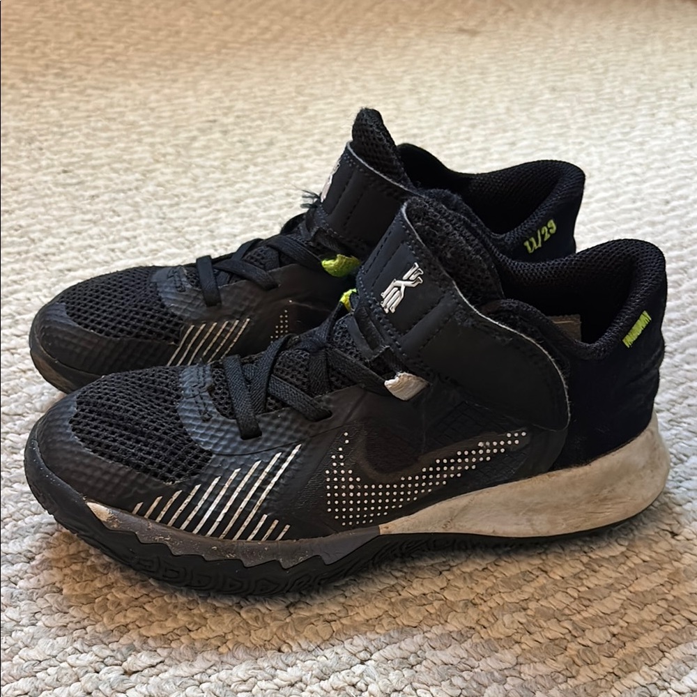 Black and White Performance Sneakers with Mesh Upper